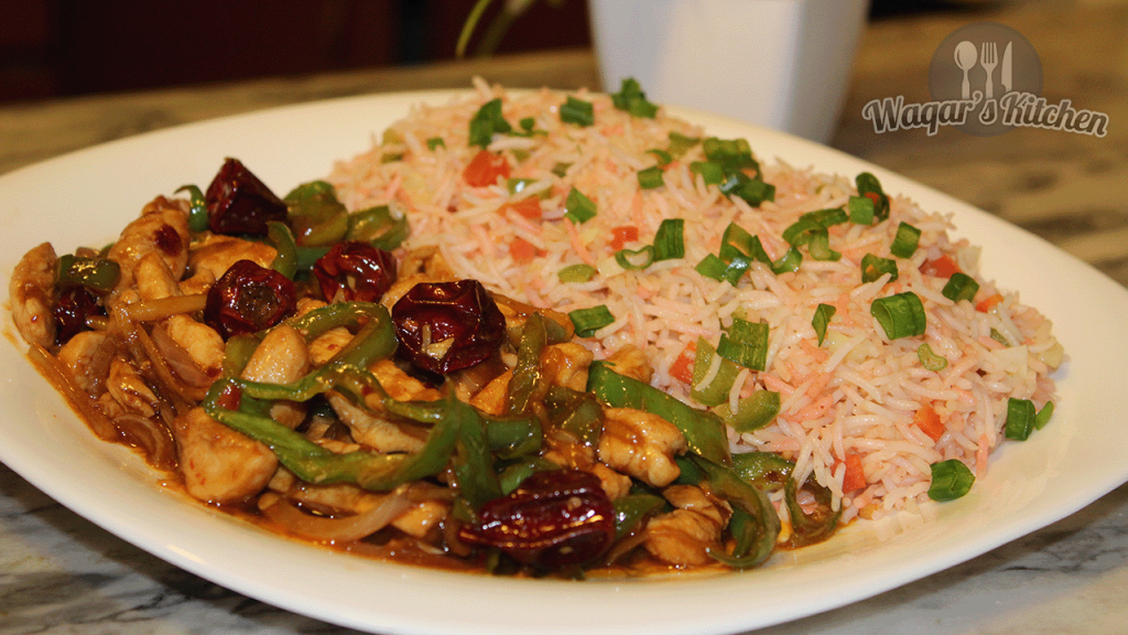 Chicken Chilli Dry with Vegetable Fried Rice Recipe